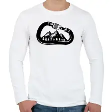PRINTFASHION Hiking  - Férfi hosszú ujjú póló - Fehér férfi póló
