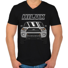 PRINTFASHION HILUX - Férfi V-nyakú póló - Fekete férfi póló