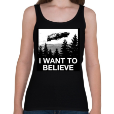 PRINTFASHION Hinni akarok - Vissza a jövőbe - Női atléta - Fekete női trikó