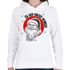 PRINTFASHION Hinni - Mikulás - Női kapucnis pulóver - Fehér női pulóver, kardigán