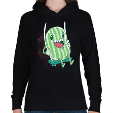 PRINTFASHION Hintázó dinnye - Női kapucnis pulóver - Fekete
