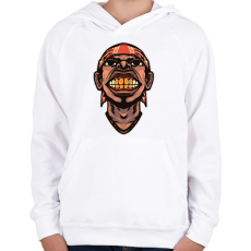 PRINTFASHION Hip Hop face - Gyerek kapucnis pulóver - Fehér