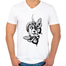 PRINTFASHION Hipe - Férfi V-nyakú póló - Fehér férfi póló