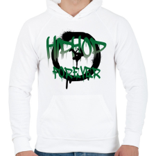 PRINTFASHION Hiphop forever - Férfi kapucnis pulóver - Fehér férfi pulóver, kardigán