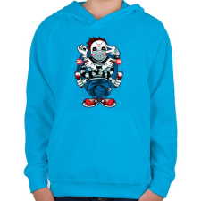 PRINTFASHION Hipno Jason - Gyerek kapucnis pulóver - Azúrkék gyerek pulóver, kardigán