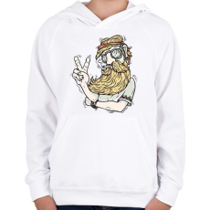PRINTFASHION Hippie - Gyerek kapucnis pulóver - Fehér