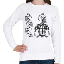 PRINTFASHION Hipster 03 - Női pulóver - Fehér női pulóver, kardigán