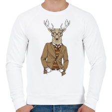 PRINTFASHION Hipster Deer - Férfi pulóver - Fehér férfi pulóver, kardigán