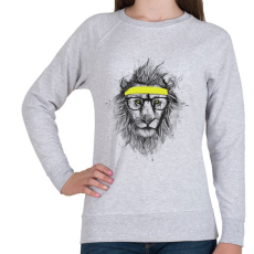 PRINTFASHION Hipster lion - Női pulóver - Sport szürke