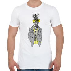 PRINTFASHION Hipster Zebra - Férfi póló - Fehér