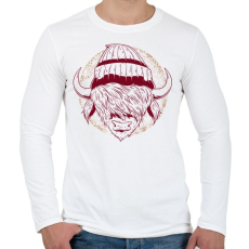 PRINTFASHION Hipszter Bika - Férfi hosszú ujjú póló - Fehér