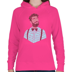 PRINTFASHION Hipszter - Női kapucnis pulóver - Fukszia