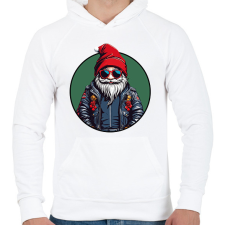 PRINTFASHION Hipszter Télapó - Férfi kapucnis pulóver - Fehér férfi pulóver, kardigán