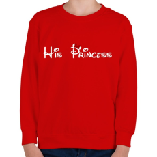 PRINTFASHION His Princess fehér - Gyerek pulóver - Piros