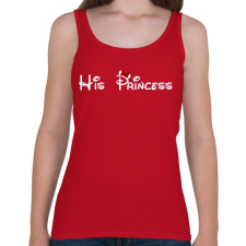 PRINTFASHION His Princess fehér - Női atléta - Cseresznyepiros női trikó