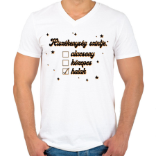 PRINTFASHION Hiszékenység szintje - Férfi V-nyakú póló - Fehér férfi póló