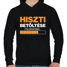 PRINTFASHION hiszti betöltése folyamatban - Férfi kapucnis pulóver - Fekete férfi pulóver, kardigán