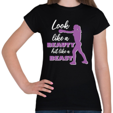 PRINTFASHION Hit like a beast - Női póló - Fekete