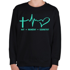 PRINTFASHION Hit, remény, szeretet - Gyerek pulóver - Fekete