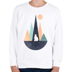 PRINTFASHION Hiúz és hegyek 1 - Gyerek pulóver - Fehér