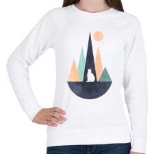 PRINTFASHION Hiúz és hegyek 1 - Női pulóver - Fehér női pulóver, kardigán