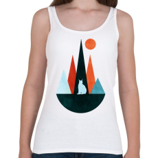 PRINTFASHION Hiúz és hegyek 2 - Női atléta - Fehér