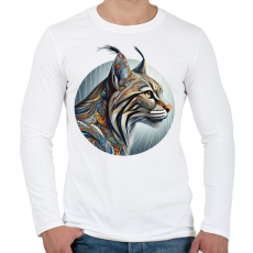 PRINTFASHION Hiúz - Férfi hosszú ujjú póló - Fehér