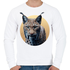PRINTFASHION Hiúz - Férfi pulóver - Fehér