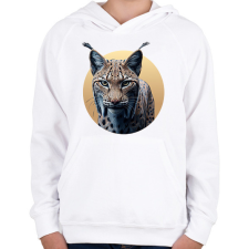 PRINTFASHION Hiúz - Gyerek kapucnis pulóver - Fehér gyerek pulóver, kardigán