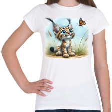 PRINTFASHION Hiúz pillangóval - Női póló - Fehér női póló