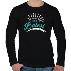 PRINTFASHION Hív a Balcsi - Férfi hosszú ujjú póló - Fekete