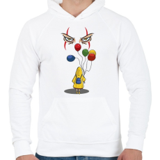 PRINTFASHION Hív a bohóc - Férfi kapucnis pulóver - Fehér