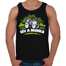 PRINTFASHION Hív a munka, mennem kell - Férfi atléta - Fekete atléta, trikó