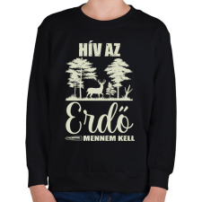 PRINTFASHION Hív az erdő - Gyerek pulóver - Fekete gyerek pulóver, kardigán