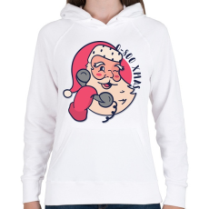 PRINTFASHION Hívd a Télapót - Női kapucnis pulóver - Fehér