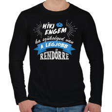 PRINTFASHION Hívj engem - Rendőr - Férfi hosszú ujjú póló - Fekete