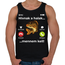 PRINTFASHION Hívnak a halak - Férfi atléta - Fekete atléta, trikó