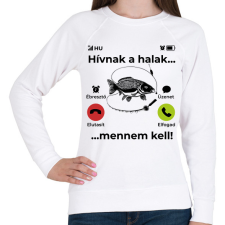 PRINTFASHION Hívnak a halak mennem kell - Női pulóver - Fehér női pulóver, kardigán