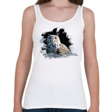 PRINTFASHION hó bagoly - Női atléta - Fehér női trikó