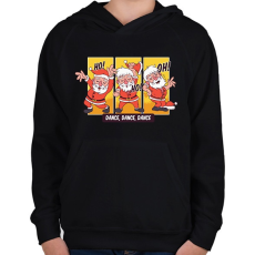 PRINTFASHION Ho-Ho-Ho - Gyerek kapucnis pulóver - Fekete