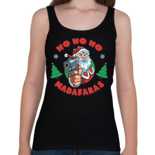 PRINTFASHION Ho ho ho madafakas - Női atléta - Fekete női trikó