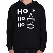 PRINTFASHION Ho ho ho Mikulás - Gyerek kapucnis pulóver - Fekete gyerek pulóver, kardigán