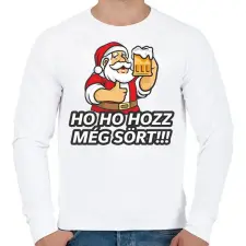 PRINTFASHION Ho ho hozz még sört! - Férfi pulóver - Fehér férfi pulóver, kardigán
