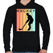 PRINTFASHION Hockey - Férfi kapucnis pulóver - Fekete férfi pulóver, kardigán