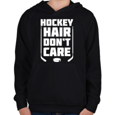 PRINTFASHION Hockey hair - Gyerek kapucnis pulóver - Fekete