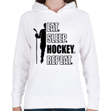 PRINTFASHION Hockey, repeat - Női kapucnis pulóver - Fehér