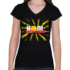 PRINTFASHION HODL DON'T FOSS - Női V-nyakú póló - Fekete női póló