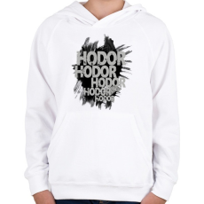 PRINTFASHION HODOR - Gyerek kapucnis pulóver - Fehér