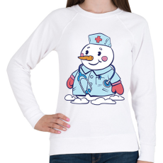 PRINTFASHION Hóember ápoló - Női pulóver - Fehér