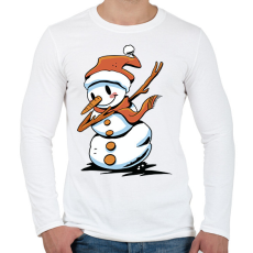 PRINTFASHION Hóember dab - Férfi hosszú ujjú póló - Fehér